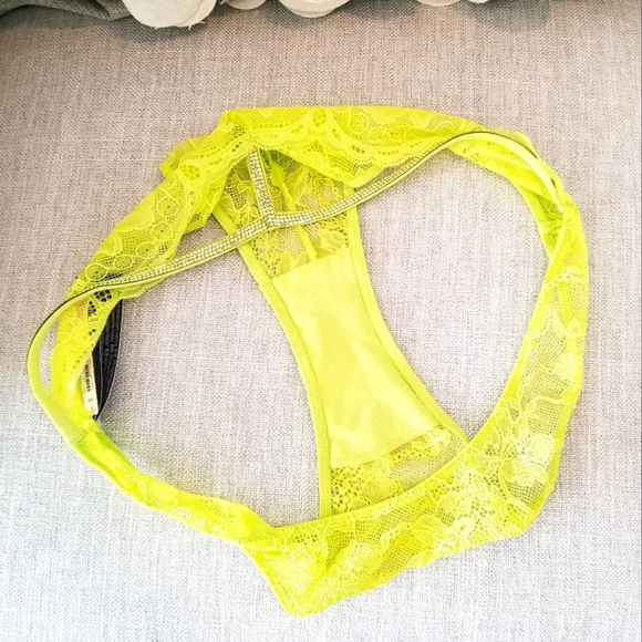 Victoria's Secret Very Sexy Shine Strap Neon Lace Brazilian Panty Rhinestone NWT - Picture 7 of 13